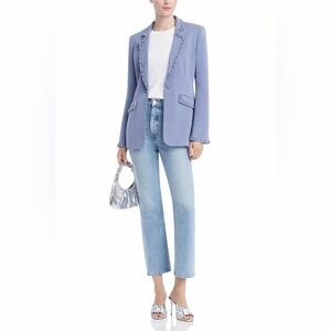 Cinq à Sept Kayden Beaded Blazer Slate Blue Size 8 NWOT Tailored Jacket